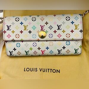 🌟Authentic Louis Vuitton Monogram Multicolor Sarah Wallet w/COA🌟